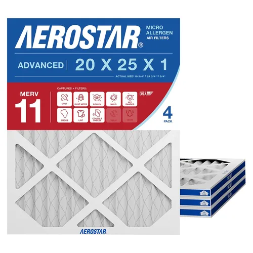 Miniatura 8 de Aerostar MERV 8 20 x 25 x 1 – 4 unidades – Filtros plisados de alta eficiencia para HVAC, horno y aire acondicionado – Elimina el polvo, la pelusa