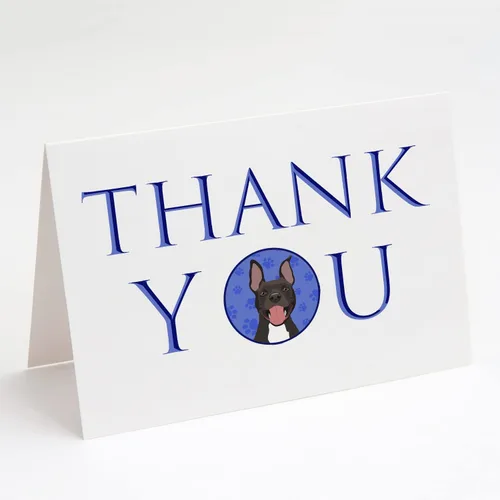 Miniatura 72 de Caroline's Treasures CK8919GCA7P - Tarjetas de felicitación y sobres de agradecimiento tricolor #1, diseño de pastor australiano, color negro, Blanco