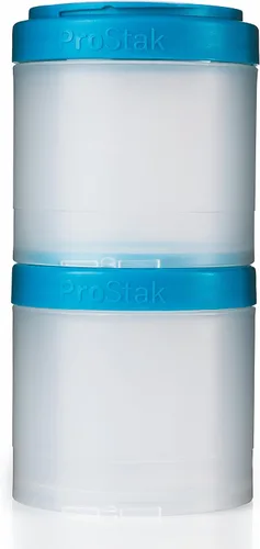 Miniatura 10 de BlenderBottle ProStak frascos de almacenamiento Twist n' Lock de expansión 2 paquetes con bandeja para pastillas, todo negro