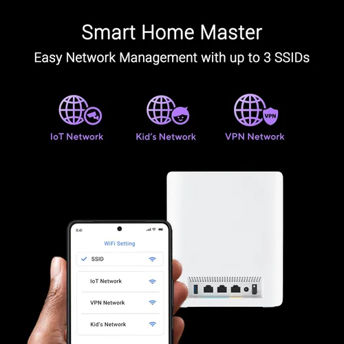 Miniatura 10 de ASUS ZenWiFi BT10 Tri-Band WiFi 7 Mesh, 18 Gbps, 3000 pies cuadrados (1 unidad), puertos duales 10G, seguridad y controles parentales incluidos