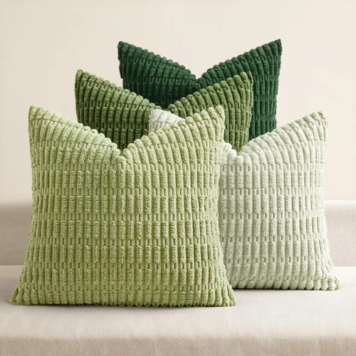 Miniatura 24 de MIULEE Juego de 4 fundas de almohada decorativas de pana estilo bohemio de primavera de 18 x 18 pulgadas para sofá, sala de estar, sofá y cama