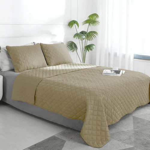 Miniatura 36 de Easy-Going - Juego de colcha reversible tamaño king con 1 colcha y 2 fundas de almohada, colcha de cama suave, edredón de microfibra liviano Gris