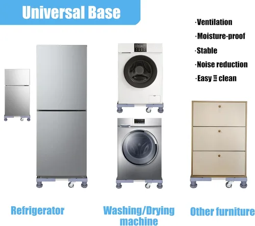 Miniatura 5 de YOOGAA Mini soporte universal para nevera, base elevada, ajustable, pedestal para lavadora, bases multifuncionales para muebles con 4 ruedas de 4