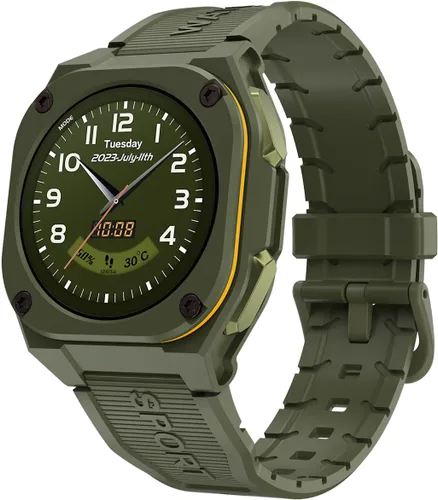 Easfone B3 Sport Smart Watch, reloj de fitness AMOLED de 1.28 pulgadas con frecuencia cardíaca/sueño/impermeabilidad IP68/más de 120 modos Verde