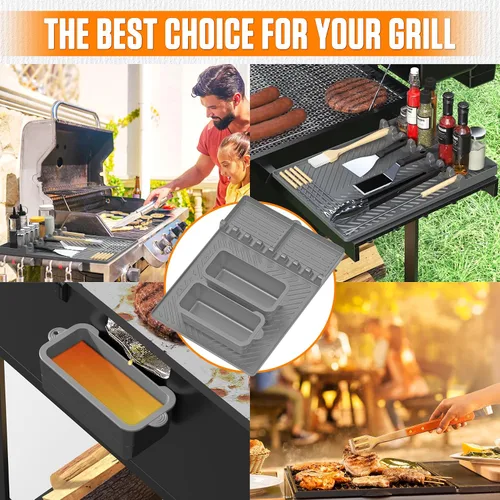 Miniatura 5 de Accesorios para parrilla Octaplay para Blackstone – Esterilla de silicona para parrilla y forros de taza de grasa (paquete de 2) – Compatible