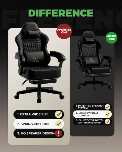 Miniatura 4 de GTPLAYER Silla de juegos para adultos, sillas ergonómicas de videojuegos, reposapiés y reposabrazos de acoplamiento, silla reclinable de respaldo