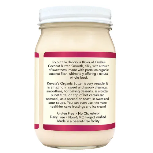 Miniatura 5 de Kevala Mantequilla de coco orgánica, alternativa cruda prensada en frío y crema para hornear, postres y tostadas, vegano, sin gluten, tarro
