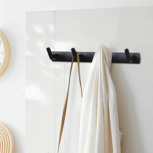 Miniatura 6 de Ganchos multifuncionales para toallas de bata, ganchos de pared para ropa no perforados, ganchos de aluminio para colocar armarios, baños, pasillos