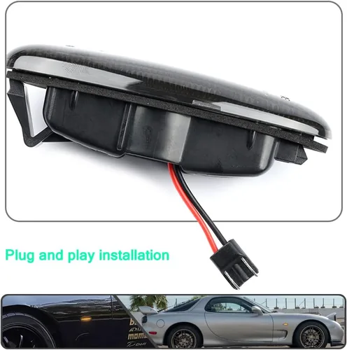 Miniatura 3 de 2 luces LED ámbar RX7 dinámicas secuenciales intermitentes laterales para Maz'da RX7 (FD) PREMACY (CP) 23 (BA) 323 (BJ) 626 (GF/GW), luces