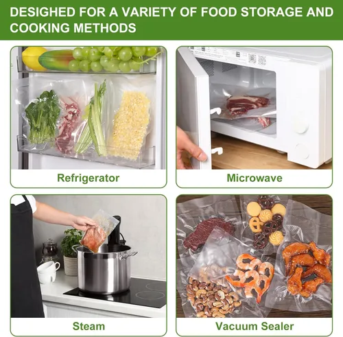 Miniatura 7 de Bolsas selladoras al vacío [2025 Actualizadas] Moretoes, 30 galones 11"x 16" y 70 cuartos 8"x 12" y 50 pintas 6"x 10" Bolsas para ahorrar alimentos