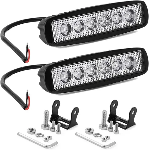 Miniatura 13 de AUXTINGS 6 pulgadas 15 cm 18 W Mini Luz de Trabajo LED Ultra Delgada, Luz de Punto LED, Luces de Conducción 12 V 24 V, Luces Antiniebla Todo Terreno