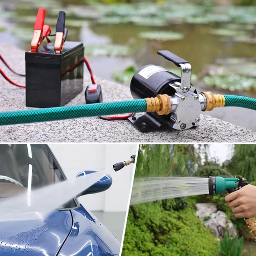 Miniatura 6 de FIDISP Bomba de agua de 12 voltios, bomba de transferencia portátil, flujo más grande de 330 GPH, bomba eléctrica de 1/10 HP con interruptor