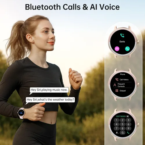 Miniatura 2 de Reloj inteligente para hombres y mujeres (respuesta/hacer llamadas), reloj inteligente con voz AI integrada, rastreador de fitness HD de 1.27