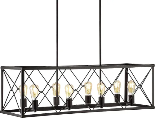 Miniatura 10 de JONATHAN Y Lámpara colgante de 16 pulgadas de bronce aceitado con 3 luces, lámpara LED regulable industrial para cocina, pantalla de cesta de metal