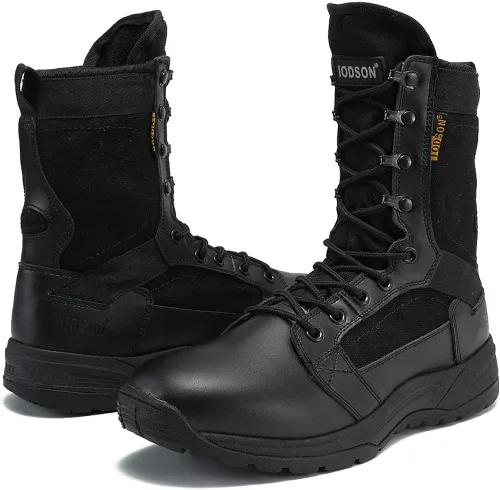 Miniatura 5 de IODSON Botas de combate ultraligeras para hombre, botas militares transpirables, zapatos de entrenamiento de fuerza especial, botas tácticas, botas