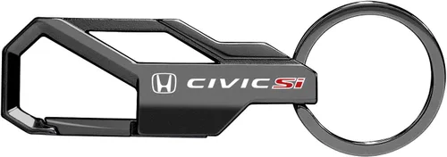 Miniatura 2 de iPick Image Para Honda Civic Si Gunmetal Negro Mosquetón Estilo Mosquetón Llavero Metal - Con licencia