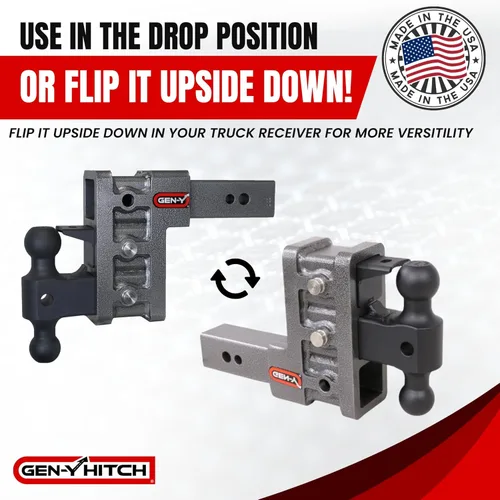 Miniatura 6 de GEN-Y Hitch Enganche de caída ajustable de 6 pulgadas con doble bola GH-0161, GH-0162 bloqueo de punta para receptor de 2.5 pulgadas - Capacidad