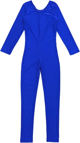 Miniatura 4 de Body de gimnasia de longitud completa para niñas, para danza, sin pies, sin costuras, elástico, activo