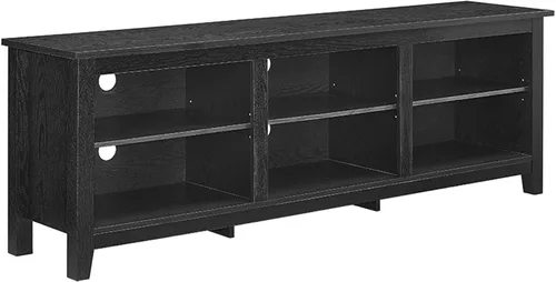 Soporte Walker Edison Wren Classic para TV de hasta 80 pulgadas, 70 pulgadas con 6 compartimientos, color negro