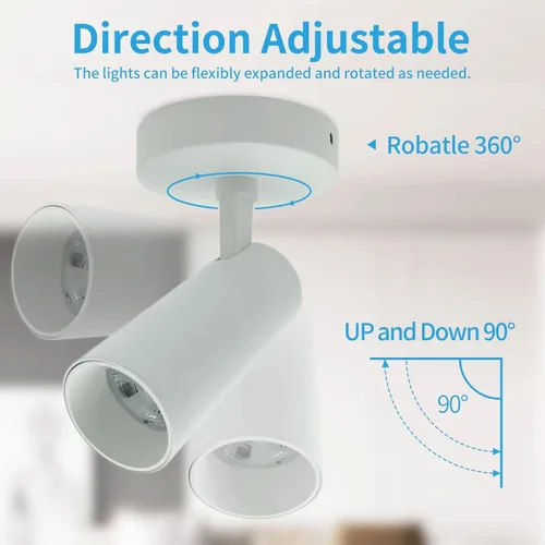 Miniatura 6 de Foco de techo LED 5CCT 2700K/3000K/3500K/4000K/6000K seleccionable regulable, foco de luz empotrada ajustable para interiores, 12 W, CRI 90+