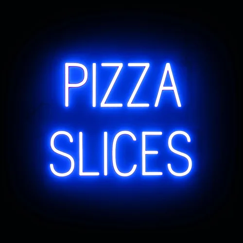 Miniatura 43 de SpellBrite Cartel PIZZA Letrero relacionado con pizza con aspecto de neón, fuente de luz LED azul 17.6 x 6.3 pulgadas