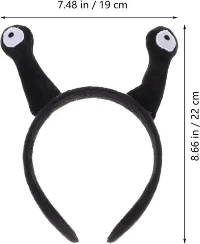 Miniatura 6 de Beaupretty Snail Headband Snail Eyes Headpieces Plush Animal Headwear Antenna Hair Hoop Halloween Christmas Hair Accessory