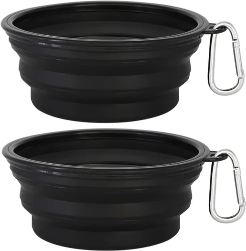 Kytely Tazones grandes plegables para perros, paquete de 2 tazones plegables de viaje para perros de 34 onzas, cuenco portátil para alimentos de