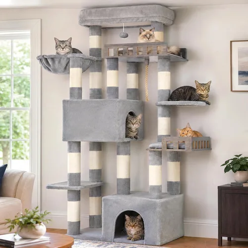 Miniatura 13 de Gitelsnour Árbol para gatos para gatos de interior grandes y adultos, torre para gatos resistente para gatos grandes de 20 libras o más, refugio