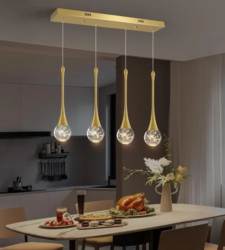 Miniatura 31 de Moderno candelabro de cristal de 7 luces, color negro, H60 pulgadas, techo alto, espiral, regulable, LED, burbuja, gota de lluvia, lámpara