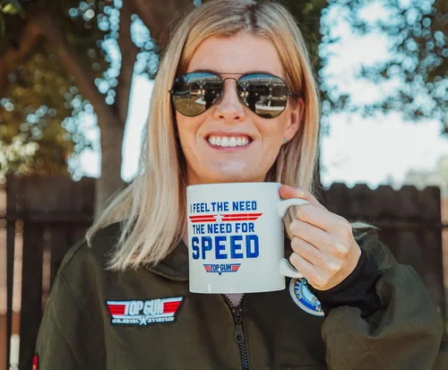 Miniatura 4 de Silver Buffalo Top Gun - Taza de cerámica The Need For Speed Taza de café grande para té, expreso, cacao Capacidad para 20 onzas