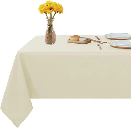 Miniatura 8 de Mantel rectangular – Mantel decorativo para banquetes, cocinas de fiesta, comedor, 400 hilos y 100% algodón centro y mantel de té, paquete de 5