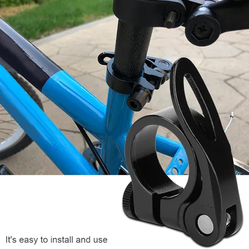 Miniatura 6 de Abrazadera de poste de asiento, abrazadera de asiento de liberación rápida de aleación de aluminio de 1.000 in para bicicleta, color plateado, fácil