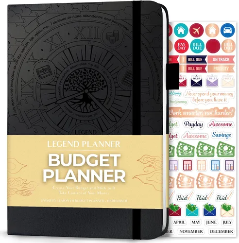 Legend Budget Planner - Libro organizador financiero, cuaderno de cuentas de dinero y seguimiento de gastos para presupuestos mensuales del hogar