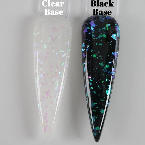 Miniatura 4 de Polvo de inmersión de uñas transparente que brilla en la oscuridad mezclado con polvo de capa superior de escamas de ópalo camaleón que cambia