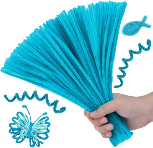 Miniatura 23 de Hssugi Limpiapipas plateadas, 100 piezas de limpiadores de pipas para manualidades, limpiadores de pipas dorados con purpurina a granel