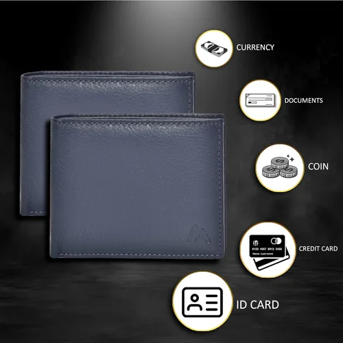 Miniatura 47 de Carteras plegables de cuero RFID hechas a mano para hombres en varios colores que ofrecen 9 tarjetas y 1 ranuras para identificación