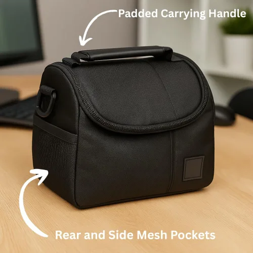 Miniatura 3 de Acuvar Bolsa acolchada suave y mediana para cámara Canon, Nikon, Olympus, Pentax y Samsung Gadget, funda para accesorios de cámara, funda