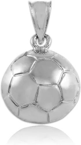 Sports Charm - Collar con colgante de pelota de fútbol de plata de ley 925, solo a elección de colgante o longitud de cadena