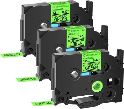 Miniatura 9 de GREENCYCLE Compatible para cinta de etiqueta Brother P-Touch TZe-111 TZe-211 TZe-315 6mm 0.23" laminada TZe TZ 1/4 pulgada negra sobre claro/blanco