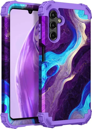 Miniatura 19 de Hocase Funda para Galaxy A37 5G, protección resistente a prueba de golpes, parachoques de goma de silicona suave+funda protectora híbrida