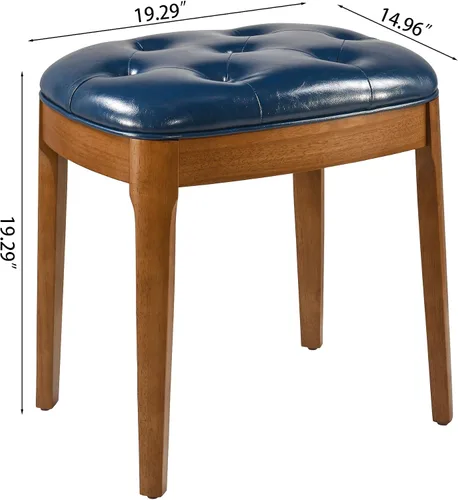 Miniatura 2 de Vantity Taburete de banco con tapizado, elegante y moderno, banco de tocador de maquillaje, versátil para comedor, sala de estar, 19.3 x 14.9 x 19.3