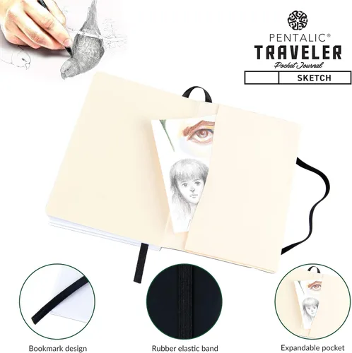 Miniatura 5 de Cuaderno de bocetos Travelers Dot Grid Pentalic Art, libre de ácidos