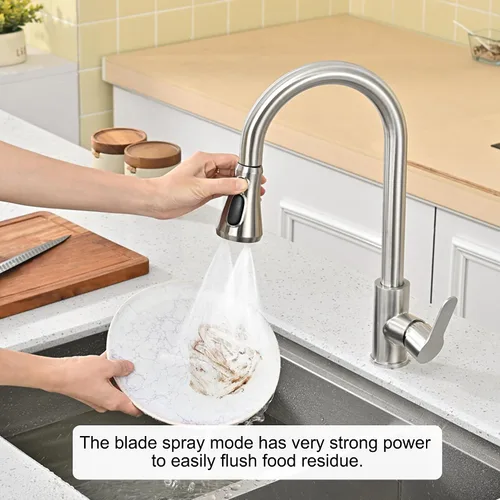 Miniatura 3 de Cabezal universal de repuesto para grifo de cocina, níquel cepillado, cabezal de grifo de fregadero ABS, boquilla de pulverización extraíble de 3
