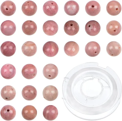 Miniatura 19 de Bymitel - Cuentas redondas de jade blanco natural de 5/32 de pulgada, 210 unidades de piedras preciosas auténticas para bricolaje y fabricación