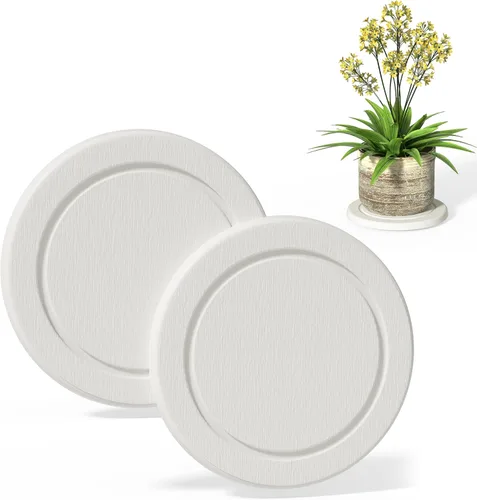 Miniatura 12 de Platillo para plantas, platillos para macetas, bandejas para macetas de tierra de diatomeas de secado instantáneo, bandejas redondas para goteo