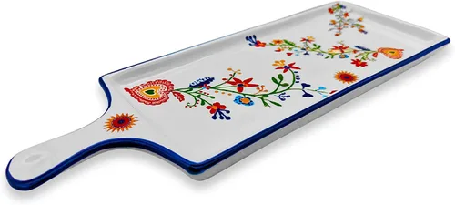 Miniatura 5 de Cerámica portuguesa Alcobaça Tabla de servir queso de cerámica floral