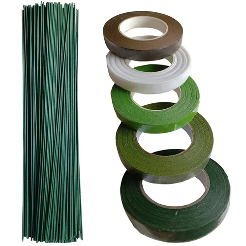 Miniatura 9 de Arlai 100 piezas de alambre de tallo floral calibre 2, 16 pulgadas, alambre floral verde oscuro - Suministros para hacer coronas de flores