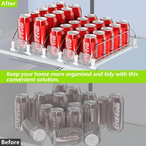 Miniatura 6 de IBORING Organizador de Bebidas para Nevera, Organizador de Bebidas Autoempujante para Nevera, Dispensador Automático de Bebidas para Nevera