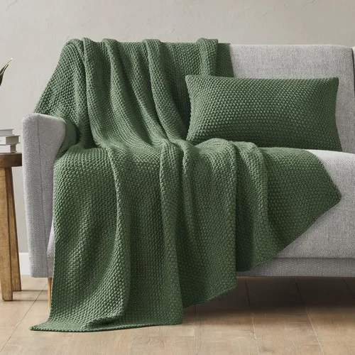 Miniatura 6 de Ink+Ivy Bree - Funda de almohada de punto de textura suave, funda decorativa europea, diseño de estilo de vida de cabaña para sofá, cama, sala