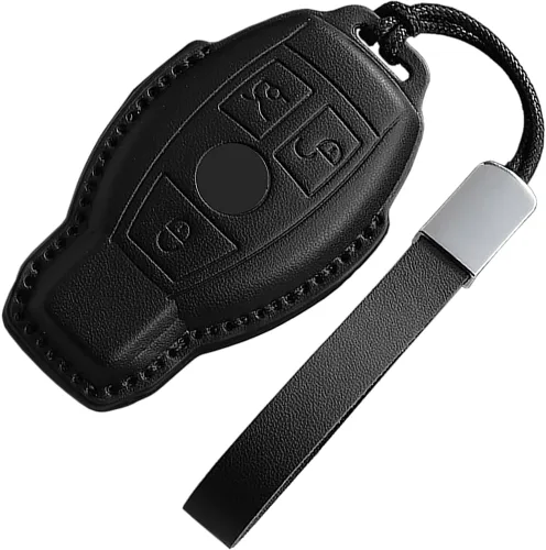 Miniatura 34 de para Mercedes-Benz Funda para llavero, Funda para llavero Mercedes C E M S CLS CLK GLK GLC G AMG Accesorios para llavero de cuero Funda protectora